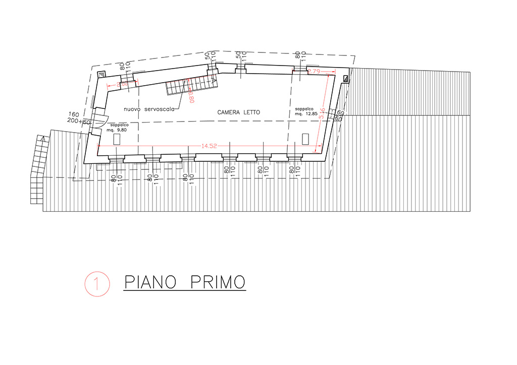 Planimetria piano primo - Baita Rondanino